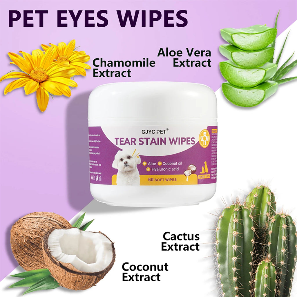 Gentle Pet Eye Wipes - Plant Extracts No Irritation Tear Stain Remover for Cats Dogs - image 6
