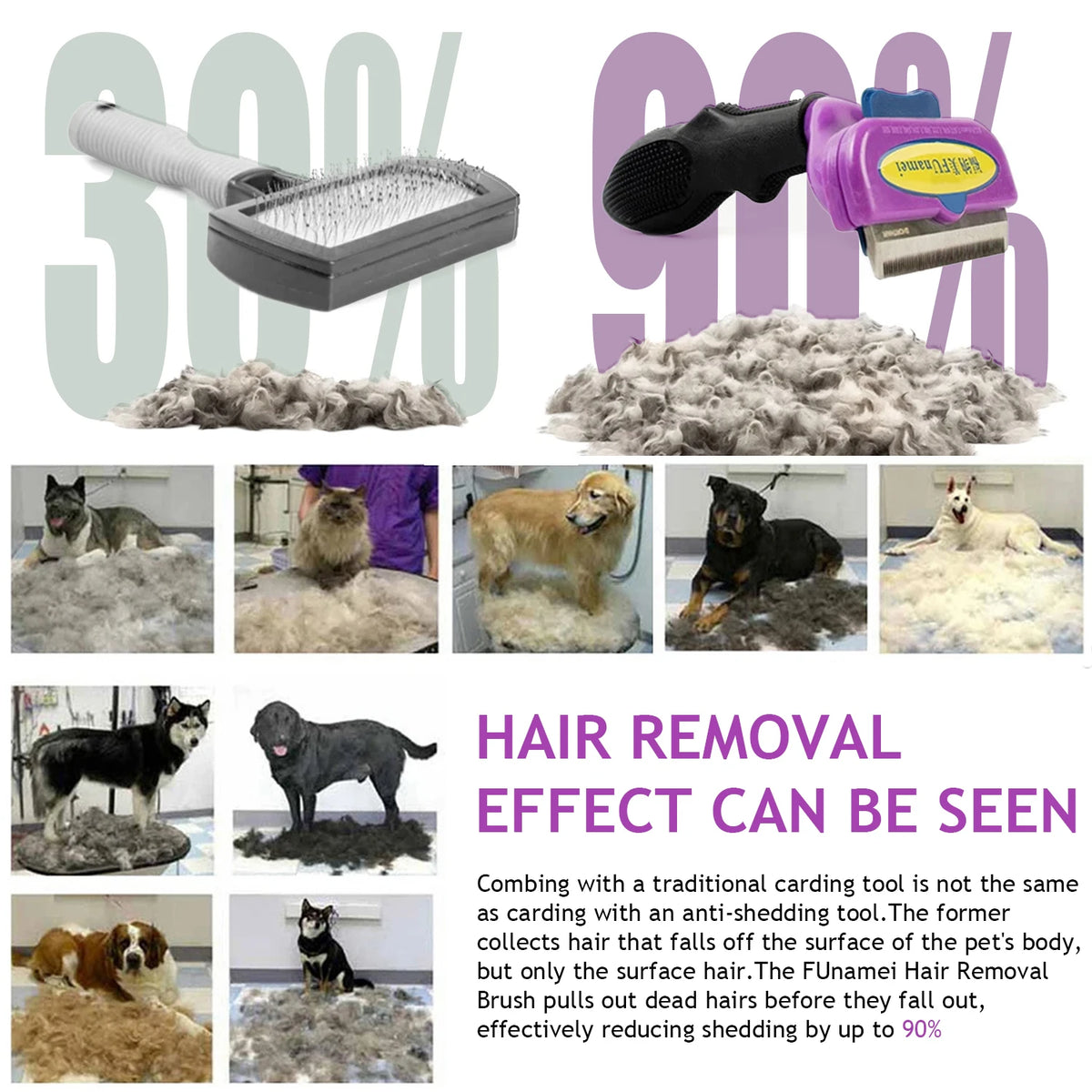 Dog Brush Grooming Accessories Pet Hair Knotting Remover Large Dogs Cat Short Long Hair Anti Lice Combs Cat Hair Care Supplie