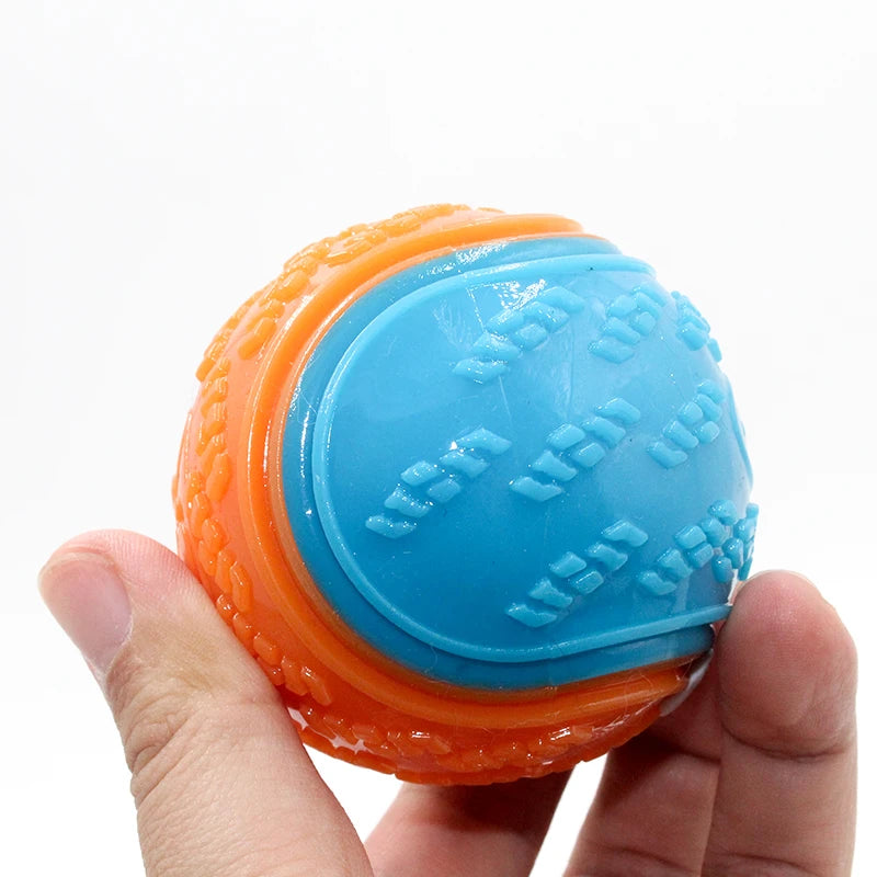 Dogs Interactive Toys Soft TPR Toys for Dog Pet Teeth Cleaning Bite Resistance Squeaky Dog Ball Toy - image 4