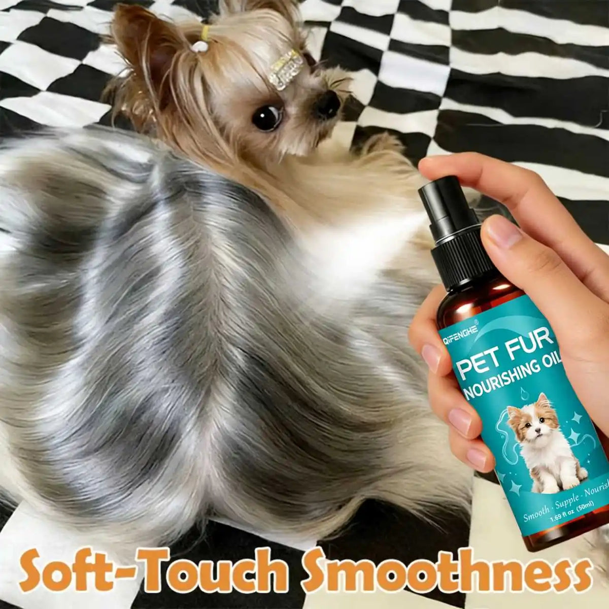 50ml Pet Fur Nourishing Oil, Dog Cat Hair Softener Serum, Leave-In Fur Conditioner for Shin