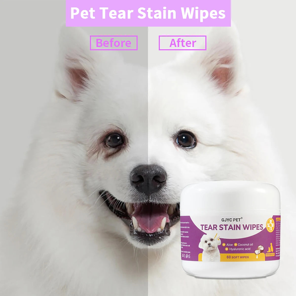 Gentle Pet Eye Wipes - Plant Extracts No Irritation Tear Stain Remover for Cats Dogs - image 4