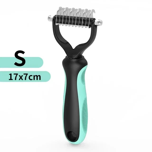 Cat Hair Removal Comb Dog Hair Removal Brush Stainless Steel Double Sided Dog Grooming Brush Removing Tangles Cat Accessories