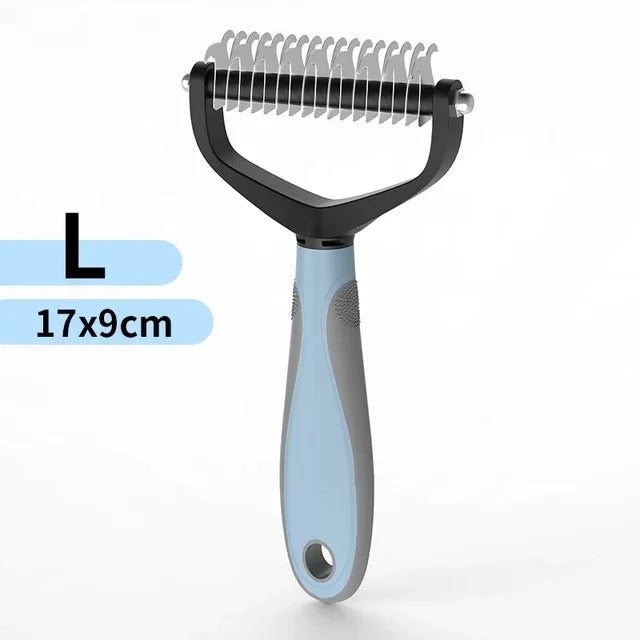 Cat Hair Removal Comb Dog Hair Removal Brush Stainless Steel Double Sided Dog Grooming Brush Removing Tangles Cat Accessories