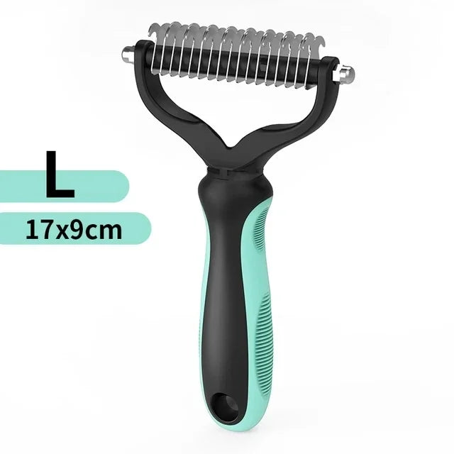 Cat Hair Removal Comb Dog Hair Removal Brush Stainless Steel Double Sided Dog Grooming Brush Removing Tangles Cat Accessories