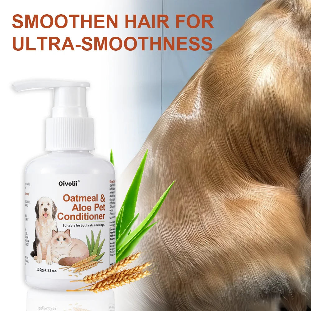 Oatmeal Aloe Pet Conditioner Smooths Prevents Tangling Moisturizing Formula Makes Coat Soft Shiny Long Lasting Fragrance - im