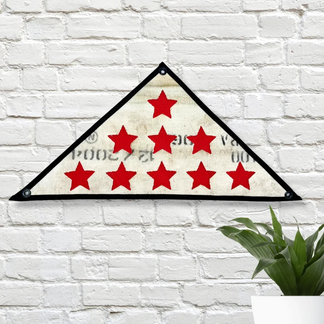 Service Star Triangle Flag - Fire Hose - WHITE RED - view 4