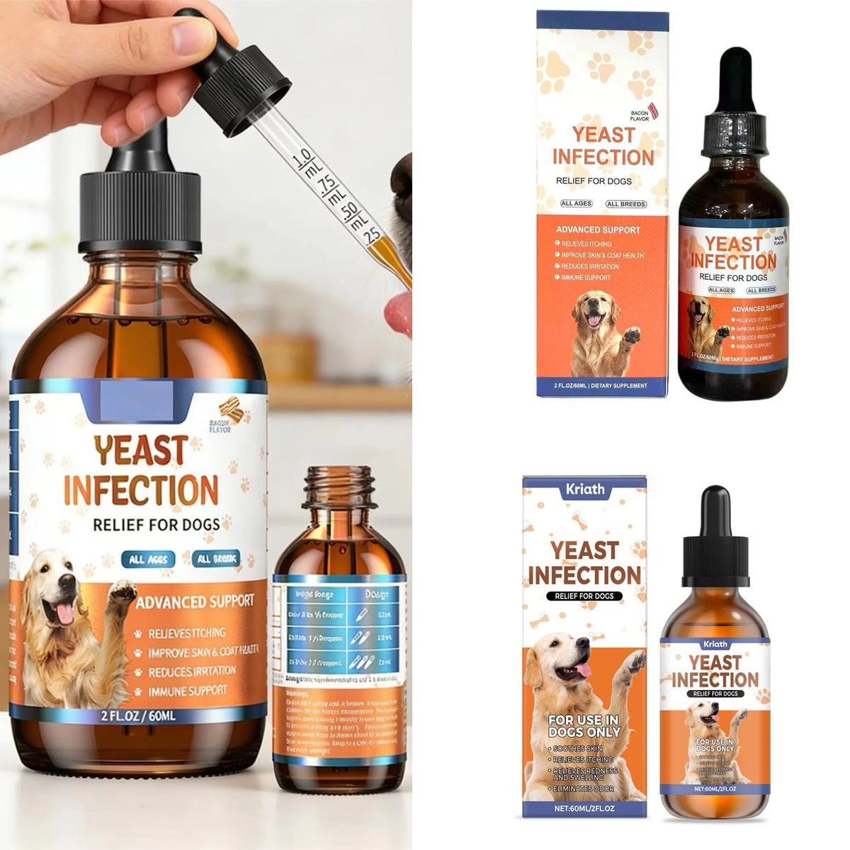 Pet Gut Health Yeast Drops for Dogs and Cats