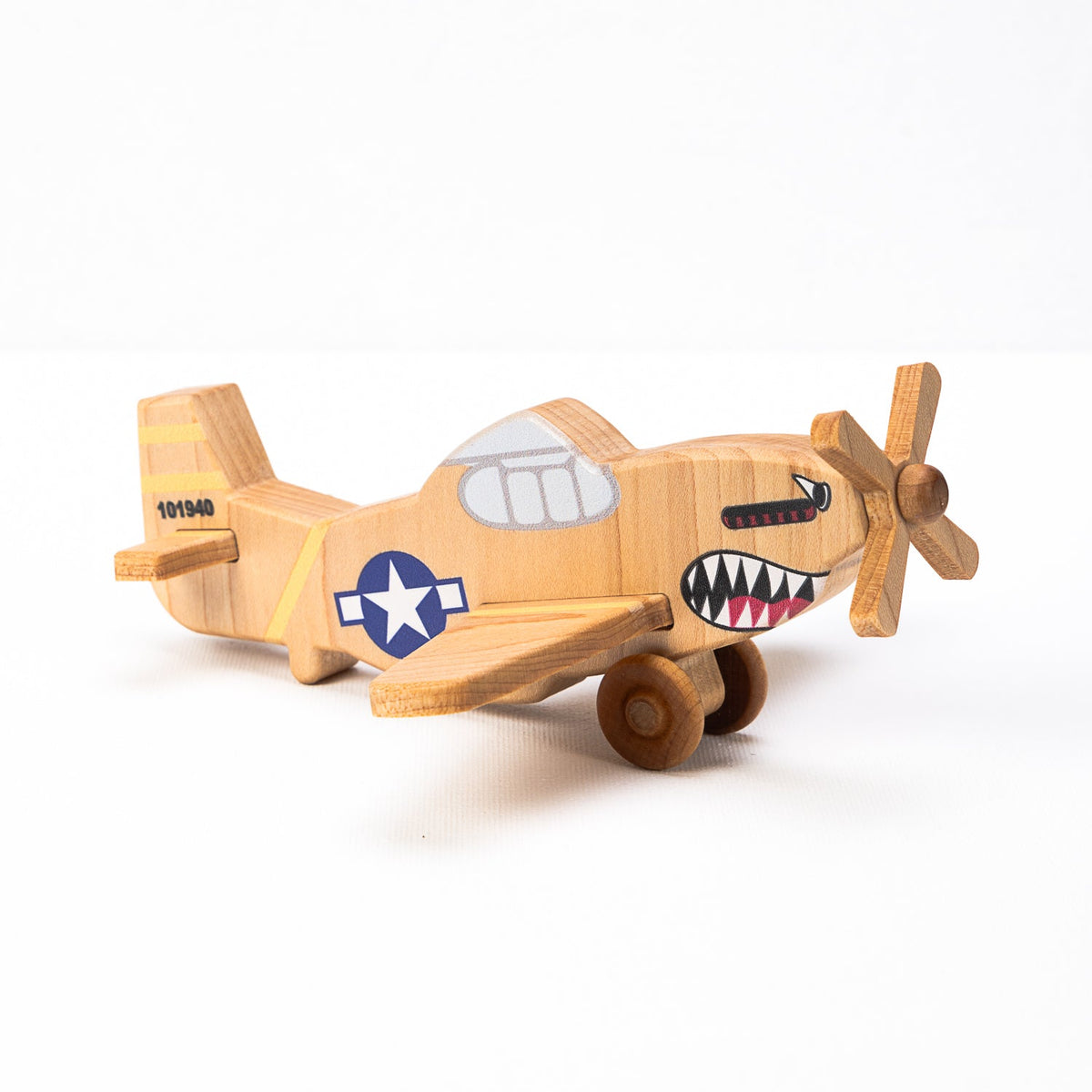 WWII Classic P-51 Mustang Wooden Toy Airplane Trio - view 6