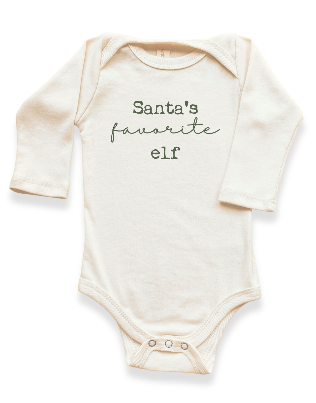 Santa's Favorite Elf Organic Baby Bodysuit Long Sleeve - view 2