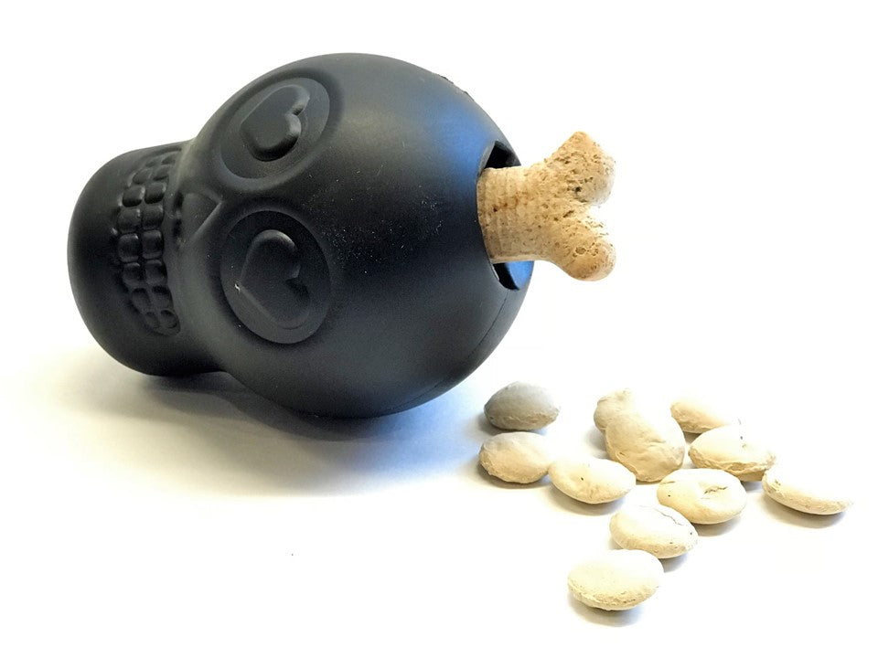 Magnum Sugar Skull Dog Chew Toy & Treat Dispenser - USA Made - SodaPup - view 6