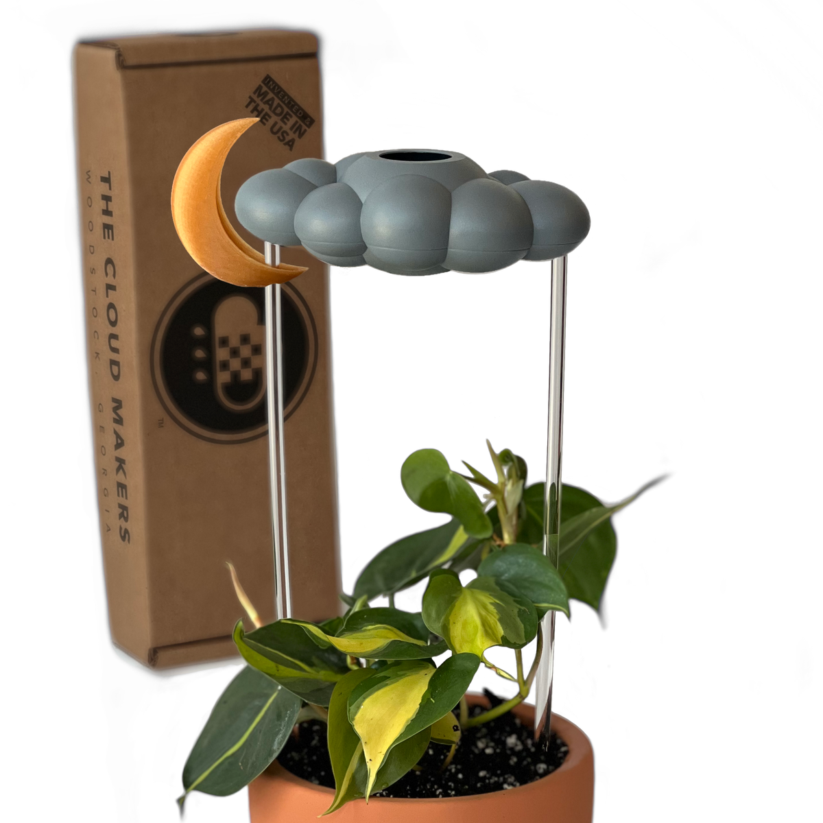 Stormy Dripping Rain Cloud with Moon Charm - view 5