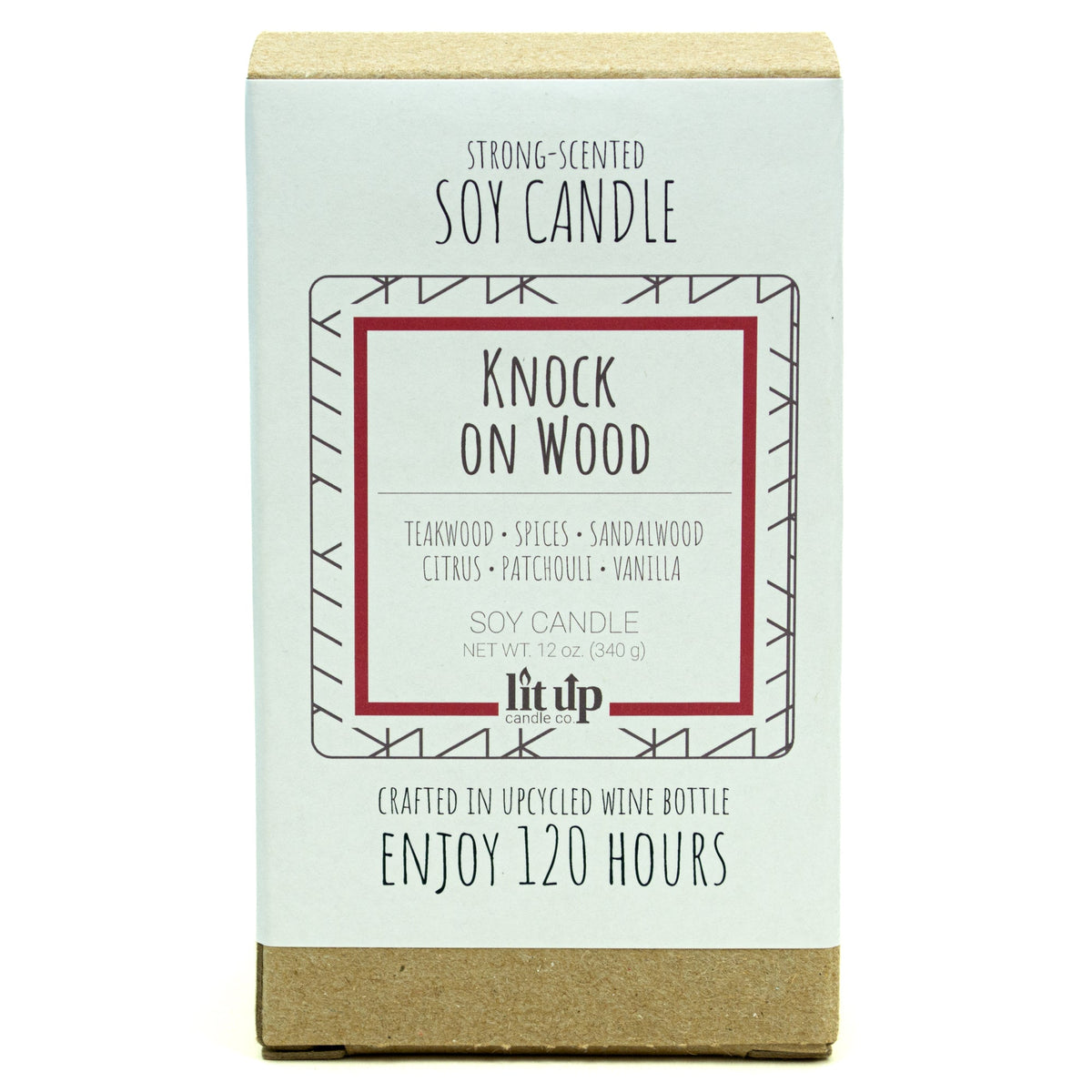 Knock on Wood 12 oz. soy candle in upcycled wine bottle - view 7