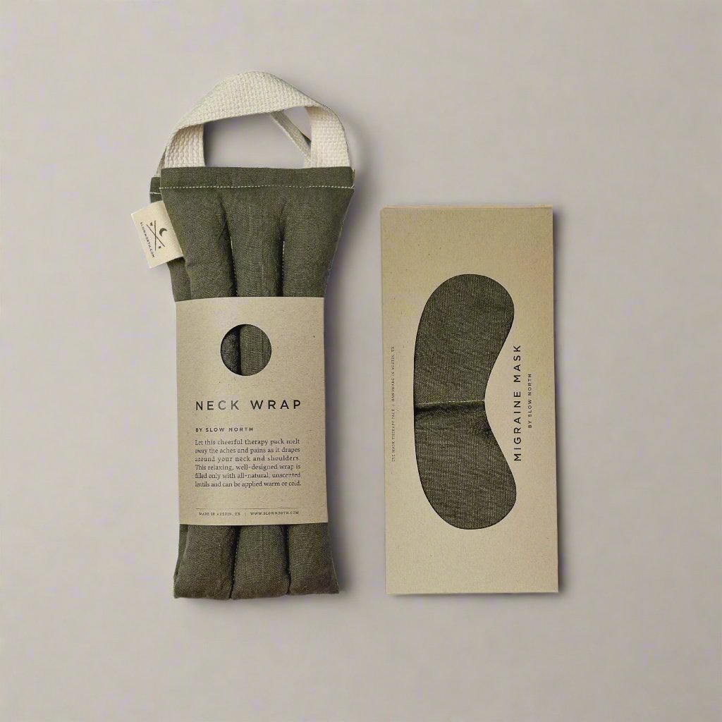 Eye Mask + Neck Wrap Bundle - Olive - view 2