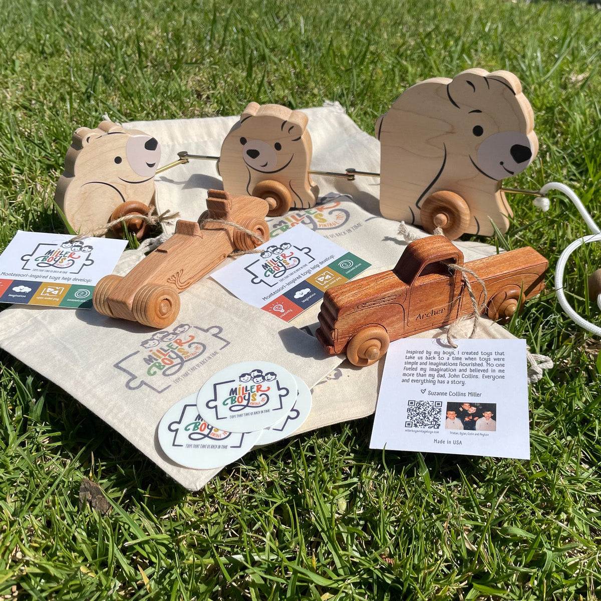Montessori Educational 9" Natural Wooden Pickup Truck for Toddlers 1–3 - view 5