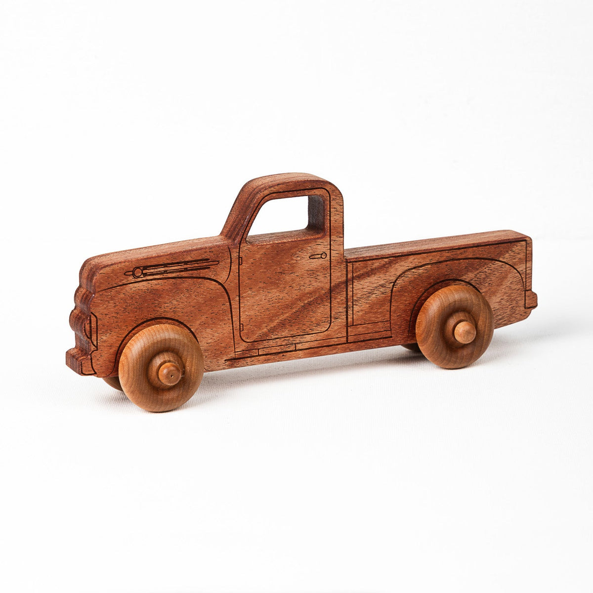 Montessori Educational 9" Natural Wooden Pickup Truck for Toddlers 1–3