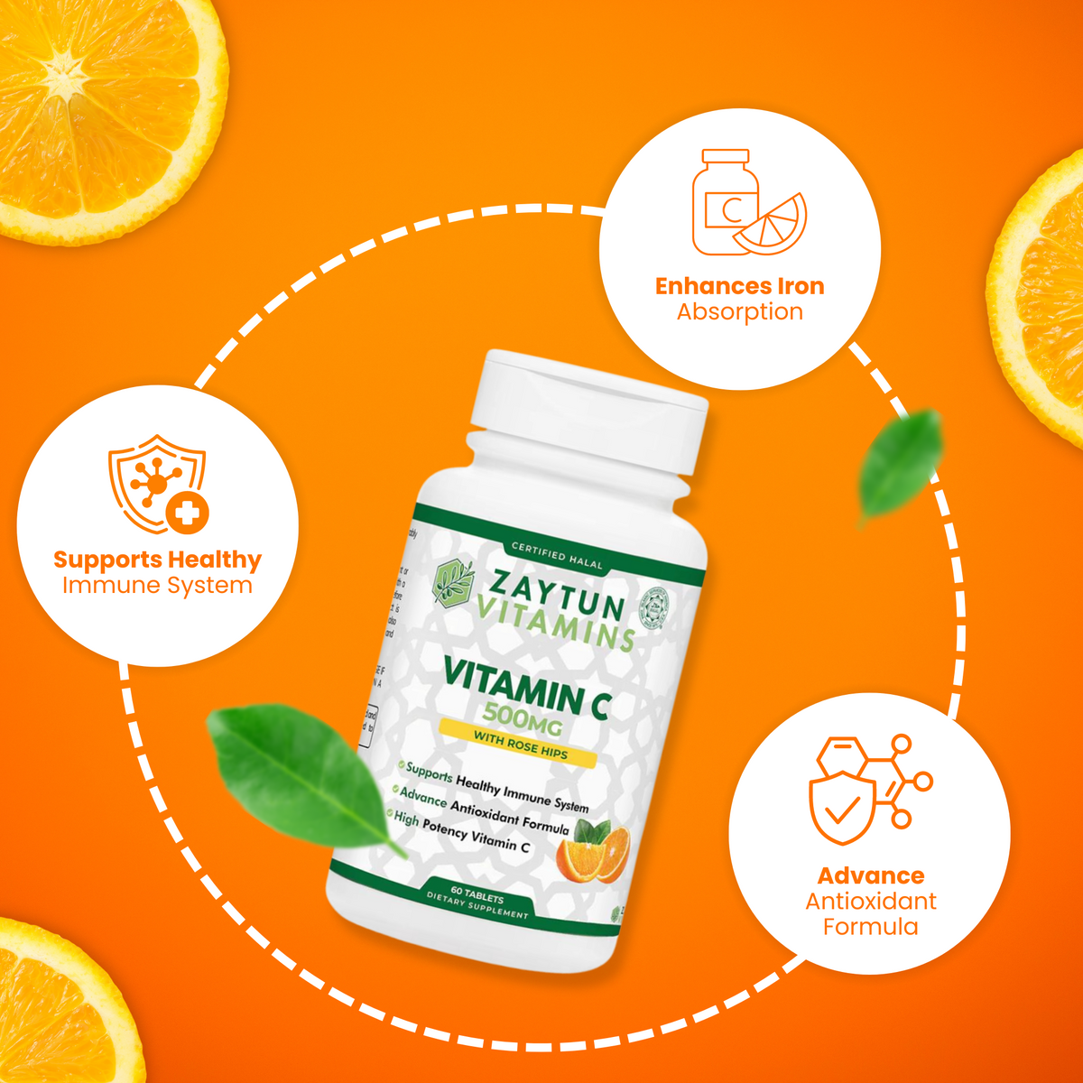 Halal Vitamin C 500mg Tablets (3-Pack) - view 6