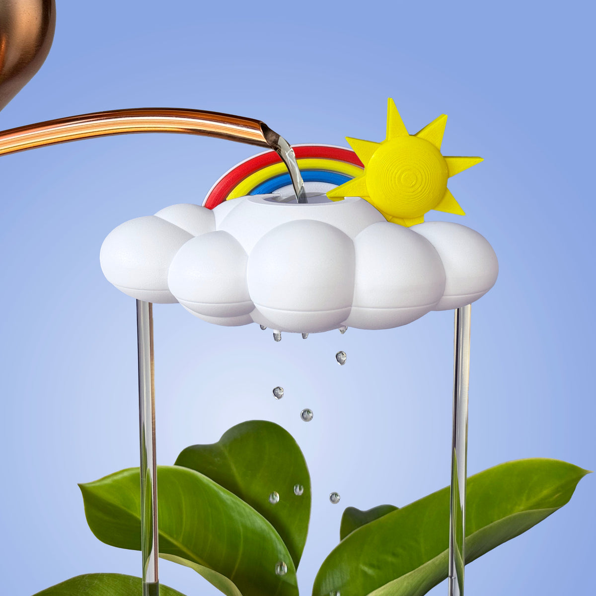 Original Dripping Rain Cloud with Sun and Rainbow Charms