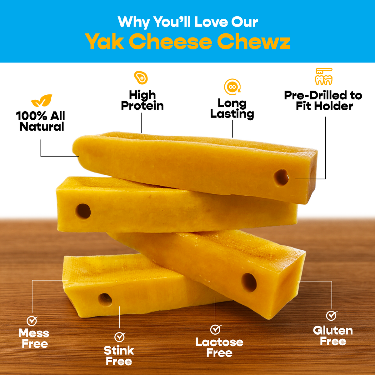 4 Pack XL Yak Cheese - Bully Bone Pro Included - image 4