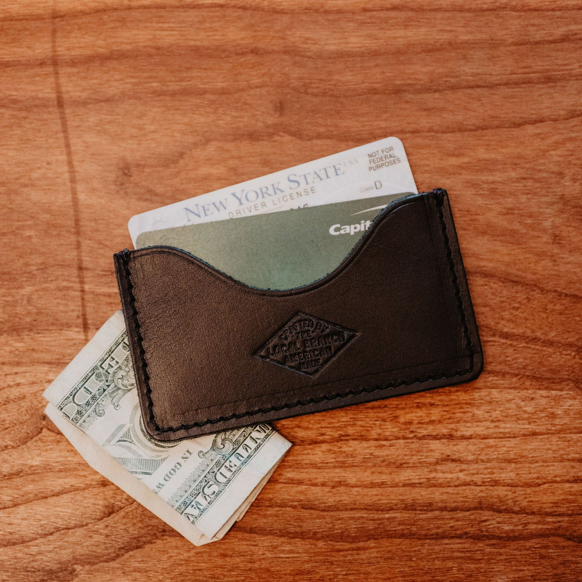 Leather Slip Wallet - USA Made - Black - view 2