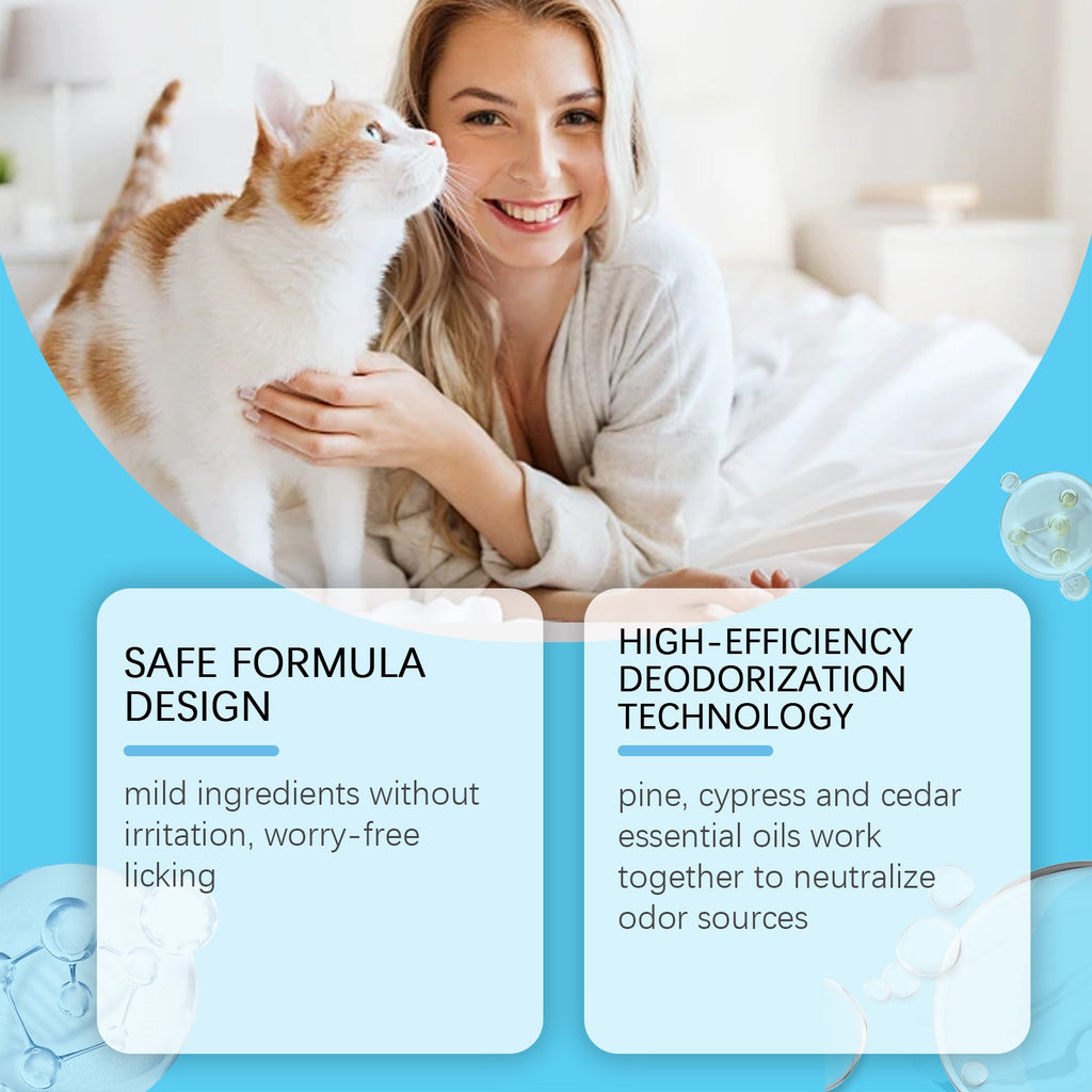 Yegbong Pet Deodorizing Spray With Triple Plant-Based Essential Oils For Odor Removal, Suitable For Cat Litter, Mats, And Fab