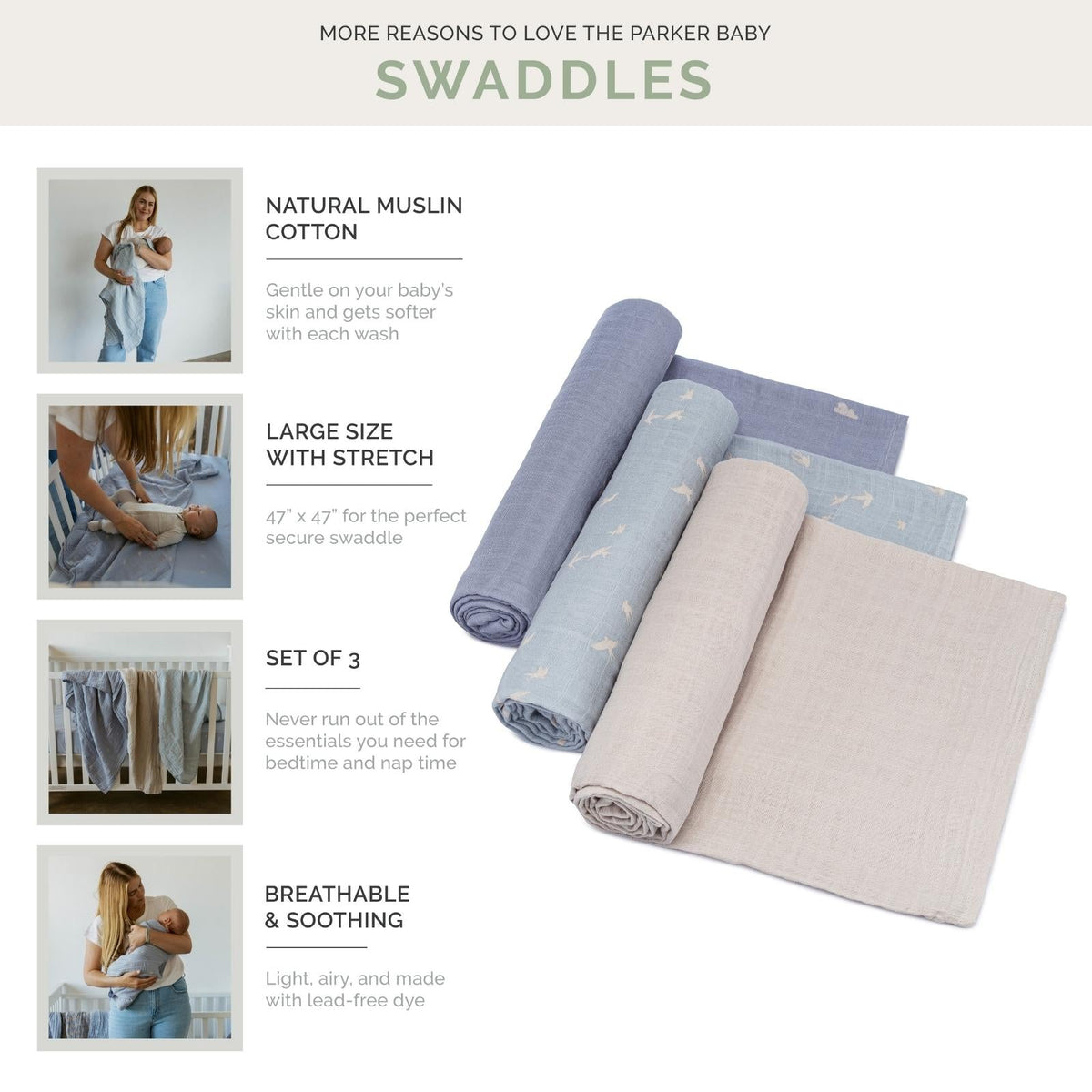 Cloud Swaddle Set — Parker Baby Co.