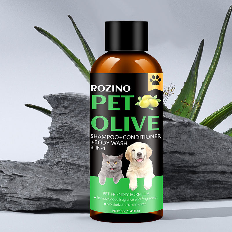 Pet Cat Dog Olive Deodorant Mite Removal Lasting Fragrance Three-in-one Shampoo - image 2