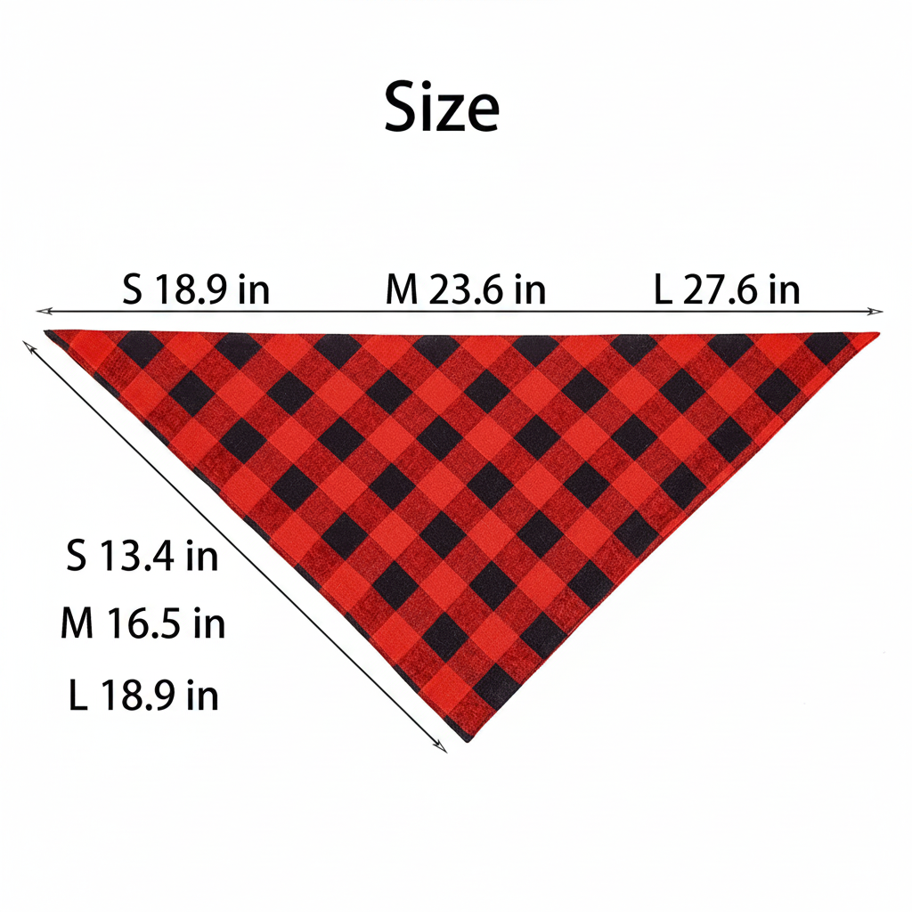 Dog Bandana Size Chart - All Inches