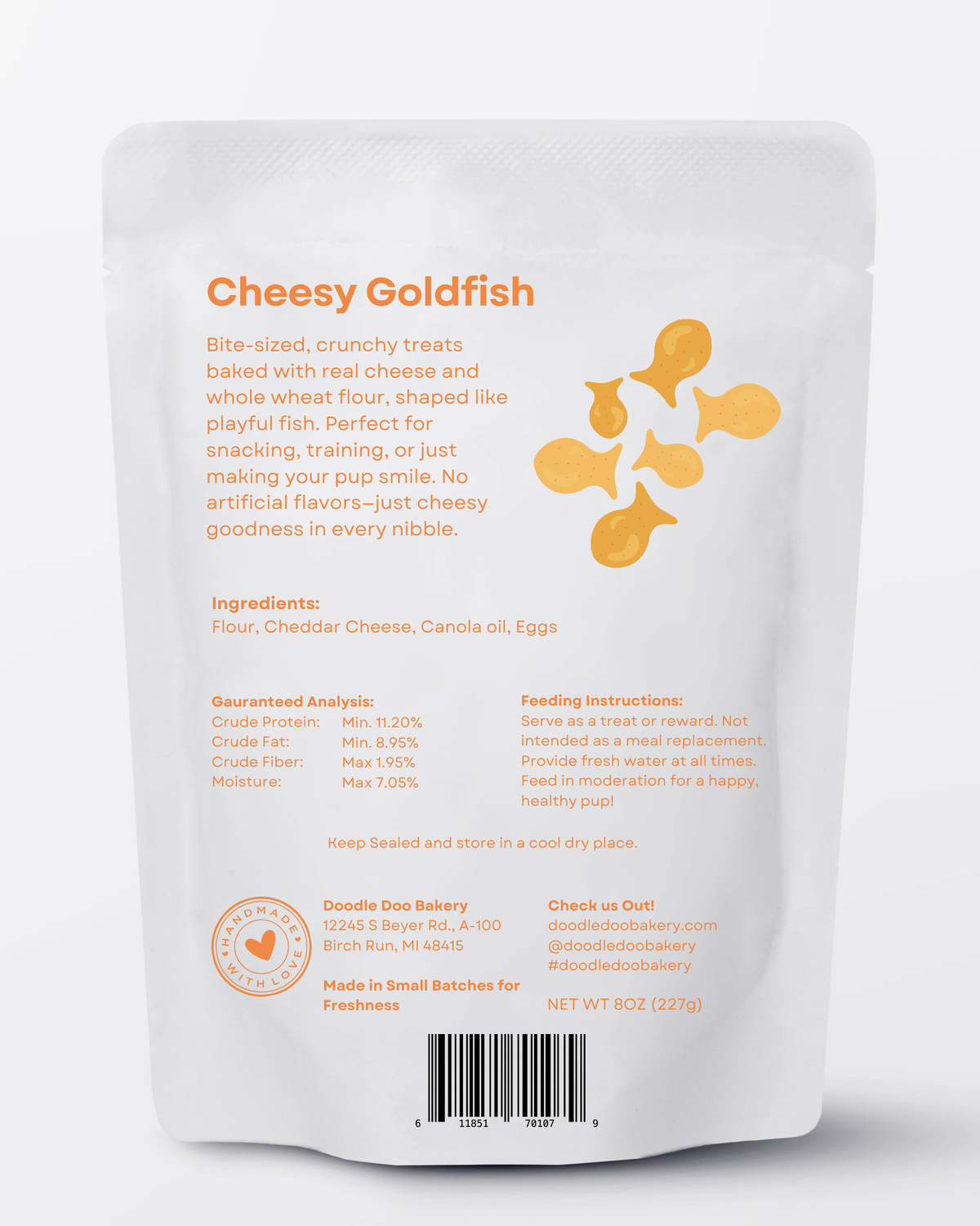 Homemade Dog Treats - Cheesy Goldfish 1/2lb 🐶 - image 2