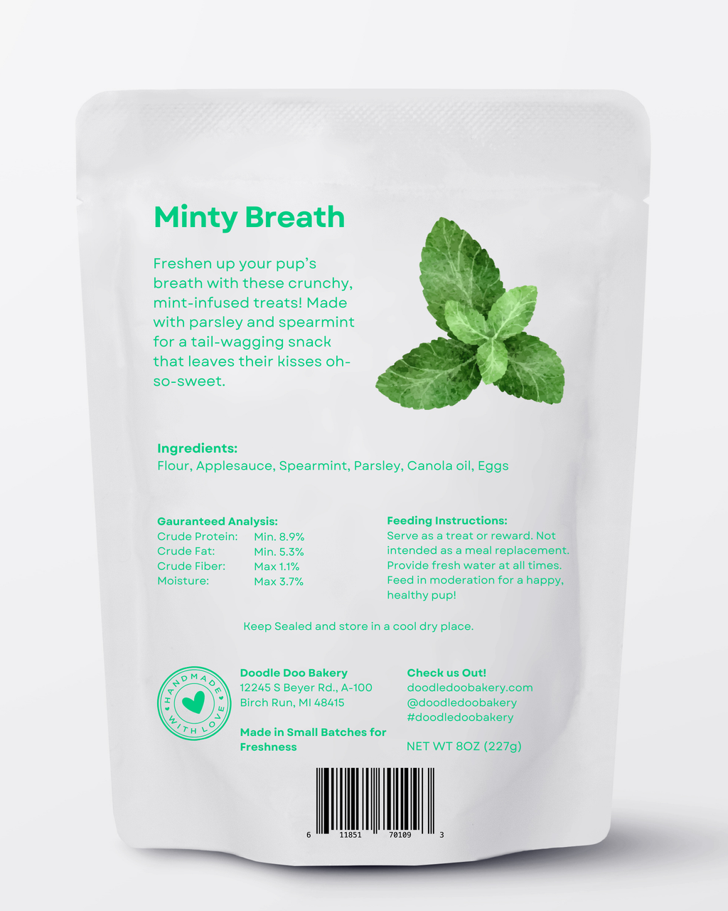 🍃Homemade Dog Treats - Minty Breath Blend Dog Snacks 1/2lb. - image 2