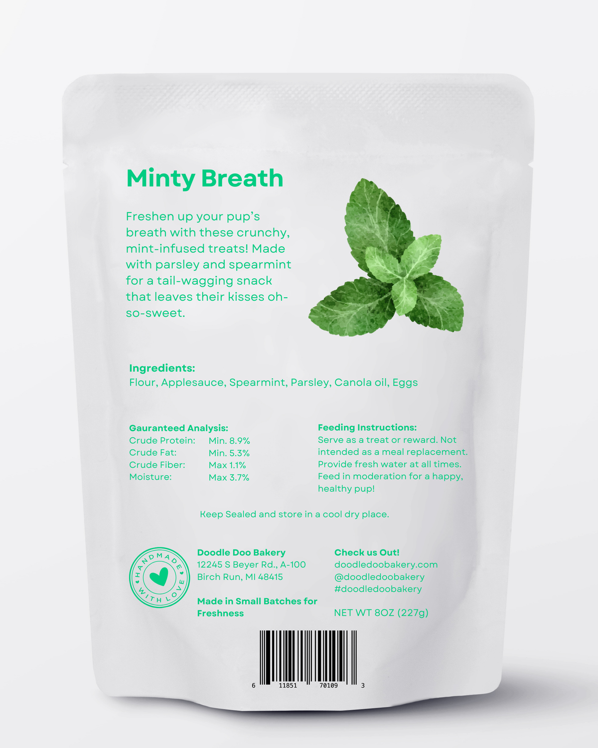🍃Homemade Dog Treats - Minty Breath Blend Dog Snacks 1/2lb. - image 2