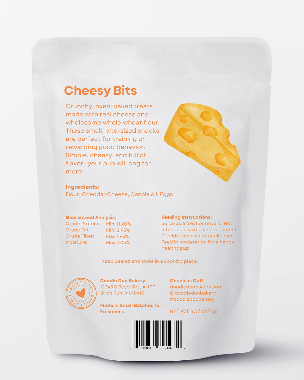 🧀 Homemade Dog Treats - Cheese Bits Dog Biscuits 1/2 LB. - image 2
