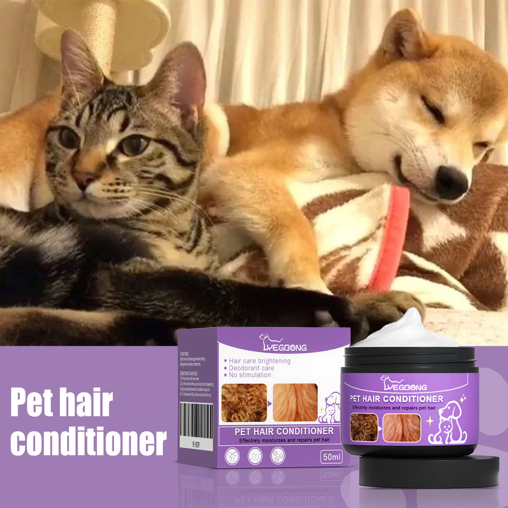 Pet Hair Conditioner For Dogs Cats, Moisturizing Detangling Pet Coat Conditioner, Anti Static, Softens & Brightens Fur, Long 