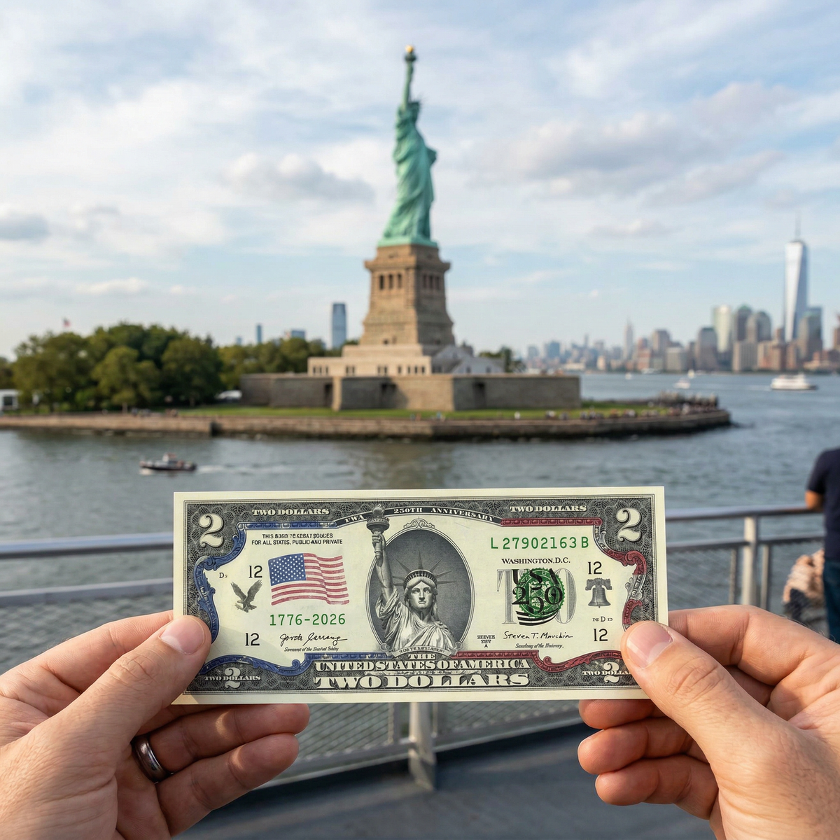 250th Anniversary $2 Bill - Statue of Liberty - Genuine Legal Tender - view 3