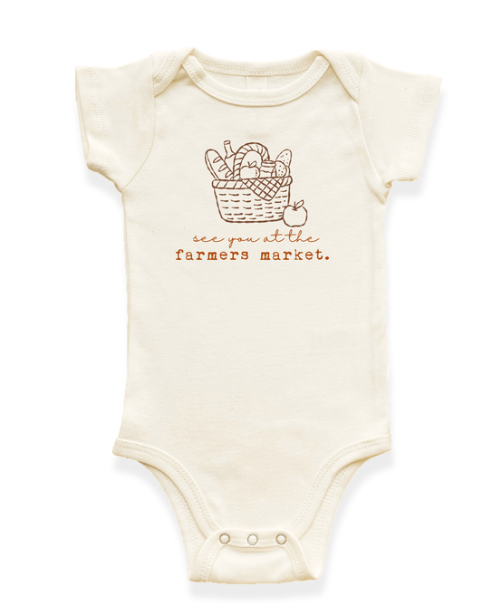 Farmers Market Organic Baby Bodysuit - 0-3M, 3-6M, 6-12M, 12-18M