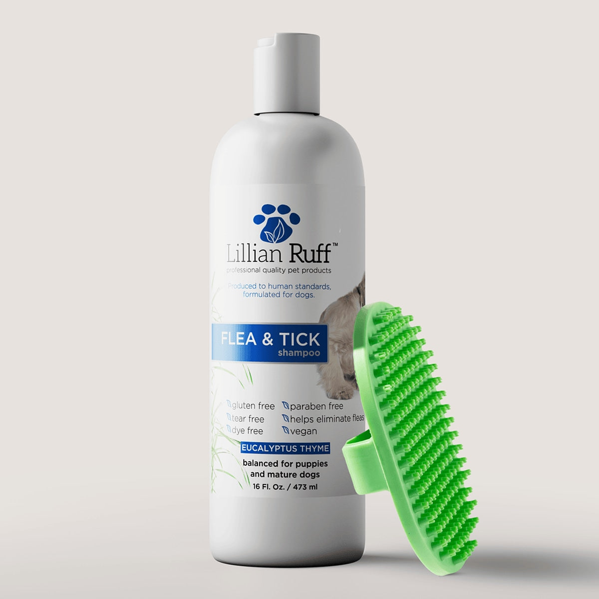 Flea & Tick Shampoo With Bath Brush - view 3