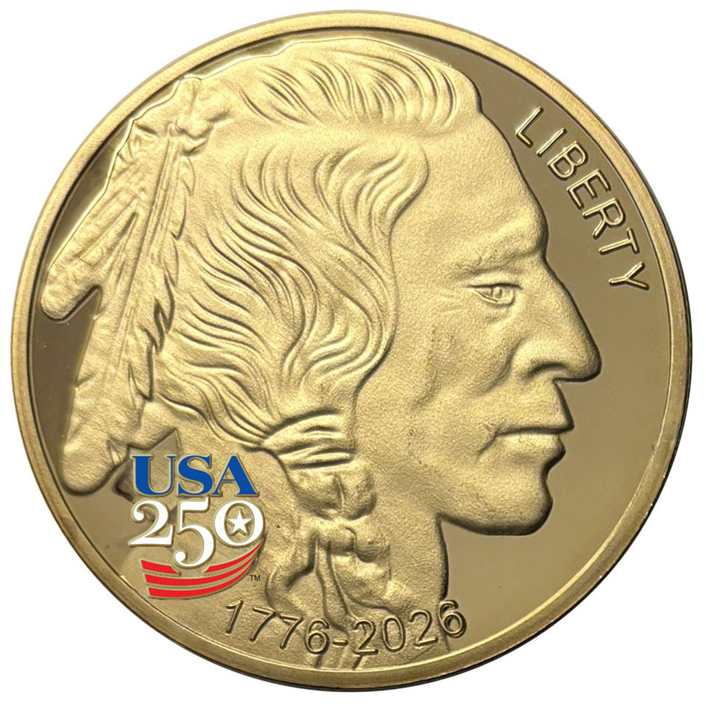 America's 250th Anniversary Buffalo Indian Golden Proof Coin - view 2