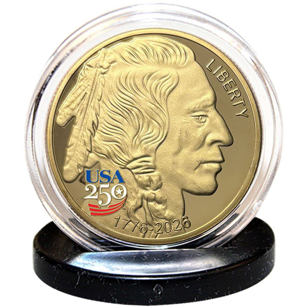 America's 250th Anniversary Buffalo Indian Golden Proof Coin - view 4