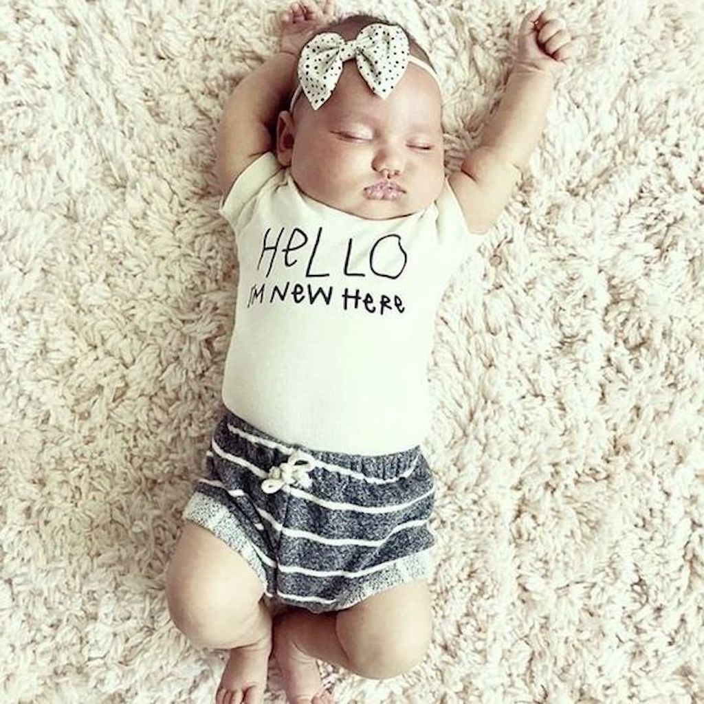 Hello I'm New Here Organic Baby Bodysuit - view 8