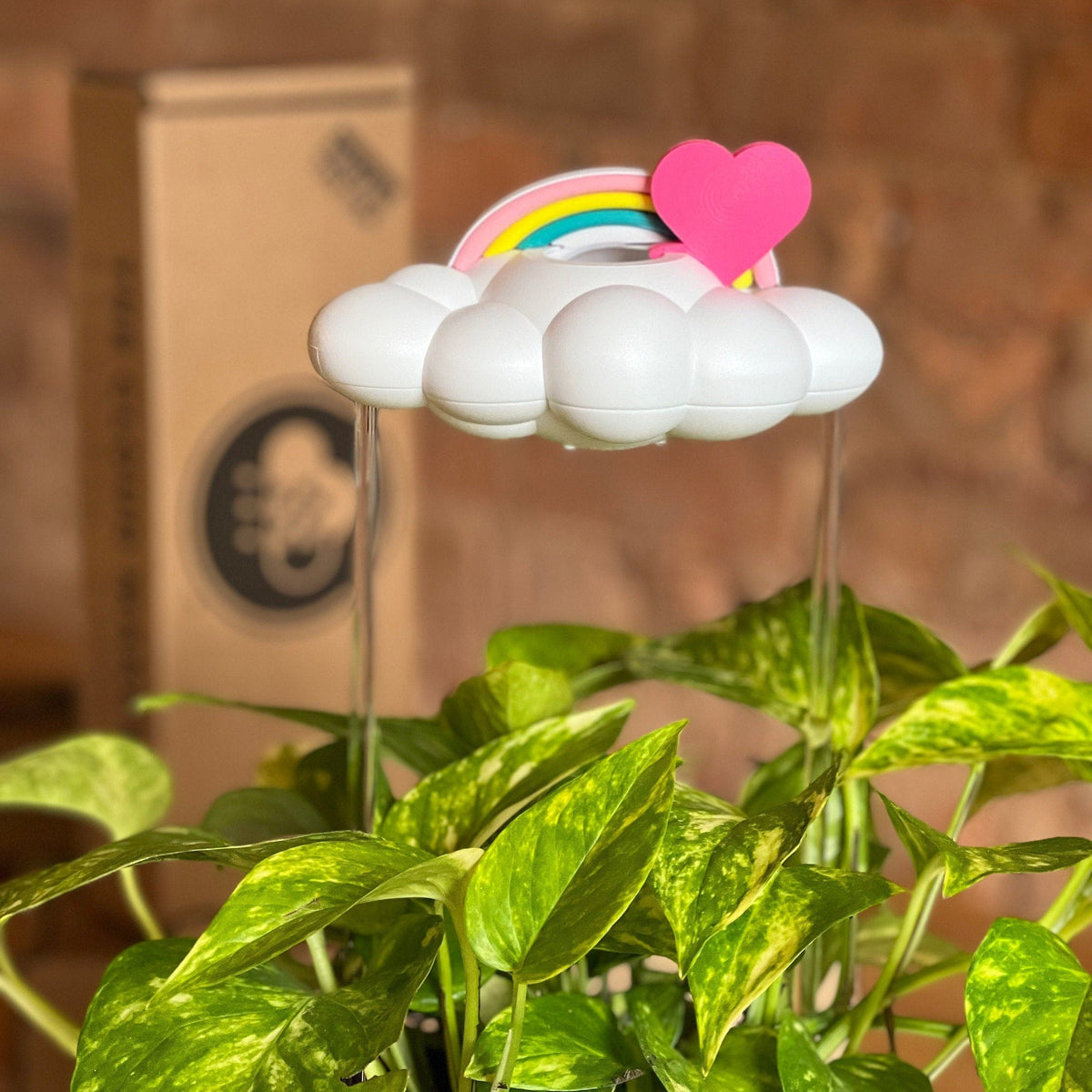 Original Dripping Rain Cloud with Pink Heart and Pastel Rainbow Charms - view 5