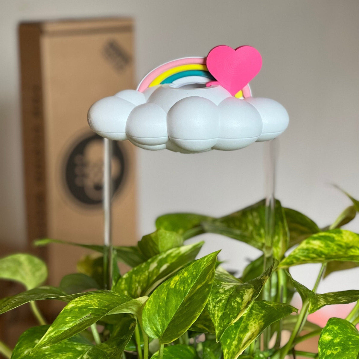 Original Dripping Rain Cloud with Pink Heart and Pastel Rainbow Charms - view 4