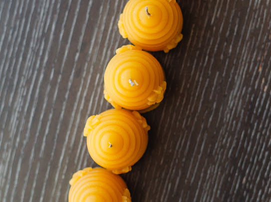 6- Beeswax Candle Hive Votives - view 4