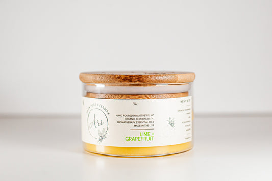 Lime Grapefruit Beeswax Candle |8 oz