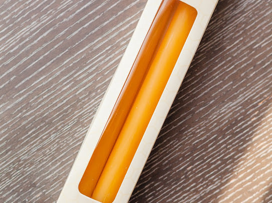100% Pure Beeswax Taper Candles Set of 2- 10” Tapers - view 5