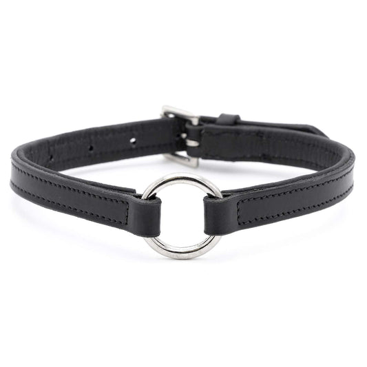 Jeffers Padded Black Leather Dog Collars with O-Ring and Nickel - Black, 5/8" x 12", 5/8" x 14", 5/8" x 16", 3/4" x 18", 1" x