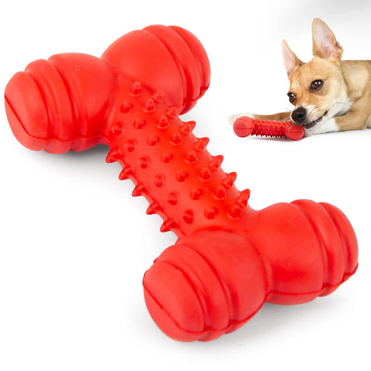 Jeffers Red Dental Bone Natural Rubber Dog Chew Toy for Healthy Teeth