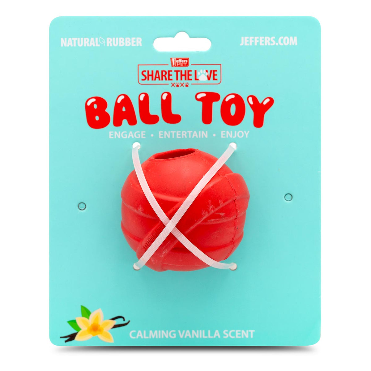 Jeffers Red Orbits Ball Natural Rubber Dental Treat Dispensing Dog - view 6