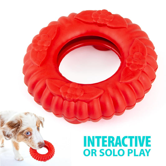Jeffers Red Virgo Tugger Natural Rubber Dog Dental Chew Toy for