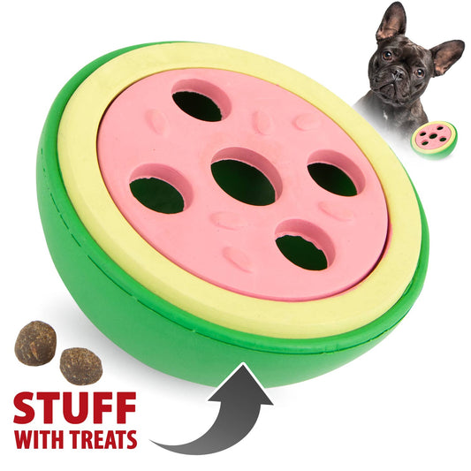 Jeffers Watermelon Natural Rubber Treat Dispensing Dog Dental Chew