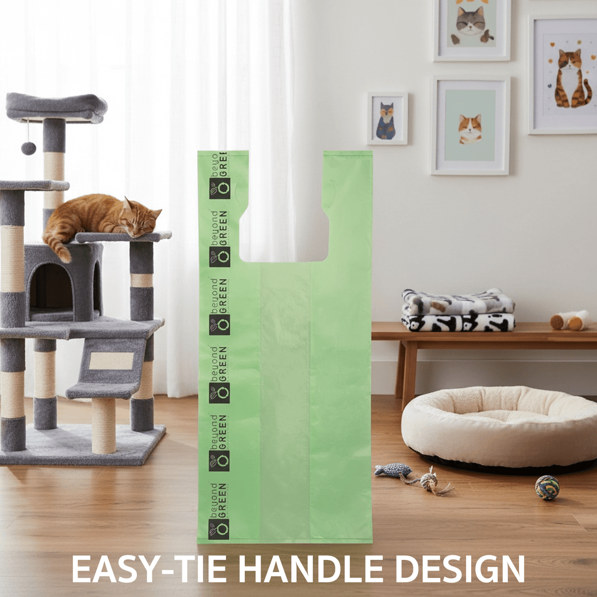 Large Cat Litter Bags - 10" x 20" with 7" Gusset & Handles - view 7