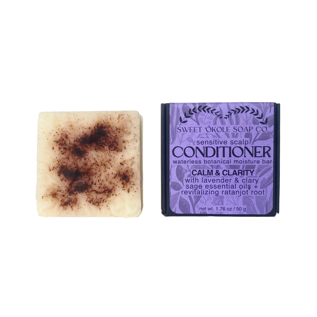Lavender Clary Sage Solid Conditioner Bar with Argan Oil